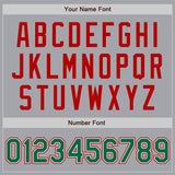 Custom Gray Kelly Green-Red Authentic Two Tone Baseball Jersey