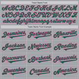 Custom Gray Kelly Green-Pink Authentic Two Tone Baseball Jersey