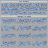 Custom Gray Light Blue-Steel Gray Authentic Two Tone Baseball Jersey