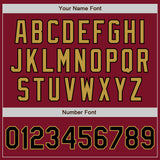 Custom Crimson Black-Old Gold Authentic Two Tone Baseball Jersey