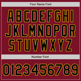 Custom Crimson Black-Gold Authentic Two Tone Baseball Jersey