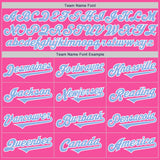 Custom Pink Light Blue-White Authentic Two Tone Baseball Jersey