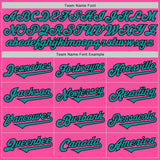 Custom Pink Teal-Black Authentic Two Tone Baseball Jersey