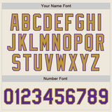 Custom Cream Purple Pinstripe Old Gold Authentic Two Tone Baseball Jersey