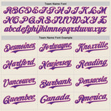 Custom Cream Purple Pinstripe Medium Pink Authentic Two Tone Baseball Jersey