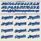 Custom Cream Navy Pinstripe Electric Blue Authentic Two Tone Baseball Jersey