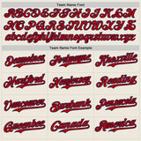 Custom Cream Red Pinstripe Navy Authentic Two Tone Baseball Jersey