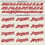 Custom Cream Red Pinstripe Gray Authentic Two Tone Baseball Jersey