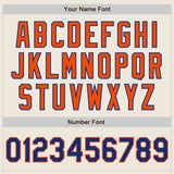 Custom Cream Royal Pinstripe Orange Authentic Two Tone Baseball Jersey