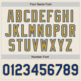 Custom Cream Royal Pinstripe Old Gold Authentic Two Tone Baseball Jersey