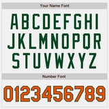Custom White Orange Pinstripe Green Authentic Two Tone Baseball Jersey
