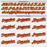 Custom White Orange Pinstripe Brown Authentic Two Tone Baseball Jersey