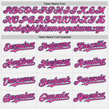 Custom White Pink Pinstripe Navy Authentic Two Tone Baseball Jersey