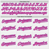 Custom White Pink Pinstripe Purple Authentic Two Tone Baseball Jersey