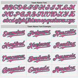 Custom White Pink Pinstripe Kelly Green Authentic Two Tone Baseball Jersey
