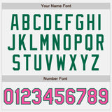 Custom White Pink Pinstripe Kelly Green Authentic Two Tone Baseball Jersey