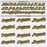 Custom White Old Gold Pinstripe Black Authentic Two Tone Baseball Jersey