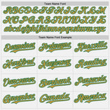 Custom White Old Gold Pinstripe Kelly Green Authentic Two Tone Baseball Jersey