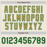 Custom Cream Kelly Green Pinstripe Old Gold Authentic Two Tone Baseball Jersey