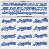 Custom White Light Blue Pinstripe Navy Authentic Two Tone Baseball Jersey
