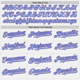 Custom White Light Blue Pinstripe Purple Authentic Two Tone Baseball Jersey