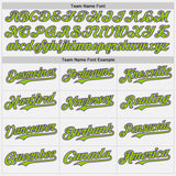Custom White Neon Green Pinstripe Purple Authentic Two Tone Baseball Jersey