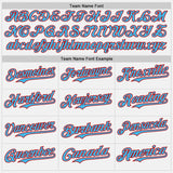 Custom White Sky Blue Pinstripe Red Authentic Two Tone Baseball Jersey