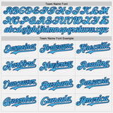 Custom White Sky Blue Pinstripe Navy Authentic Two Tone Baseball Jersey