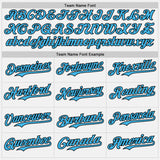 Custom White Sky Blue Pinstripe Black Authentic Two Tone Baseball Jersey