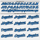 Custom White Electric Blue Pinstripe Black Authentic Two Tone Baseball Jersey