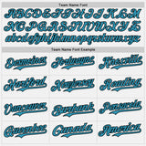 Custom White Panther Blue Pinstripe Black Authentic Two Tone Baseball Jersey