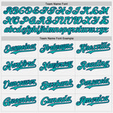 Custom White Aqua Pinstripe Navy Authentic Two Tone Baseball Jersey