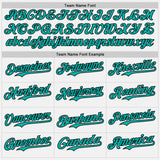 Custom White Aqua Pinstripe Black Authentic Two Tone Baseball Jersey