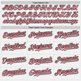 Custom White Medium Pink Pinstripe Black Authentic Two Tone Baseball Jersey