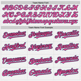 Custom White Black Pinstripe Light Blue-Pink Authentic Two Tone Baseball Jersey