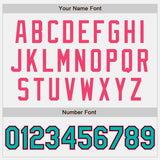 Custom White Black Pinstripe Aqua-Neon Pink Authentic Two Tone Baseball Jersey