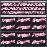 Custom Black Pink Pinstripe White Authentic Two Tone Baseball Jersey