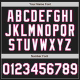 Custom Black Pink Pinstripe White Authentic Two Tone Baseball Jersey