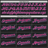 Custom Black Pink Pinstripe Teal Authentic Two Tone Baseball Jersey