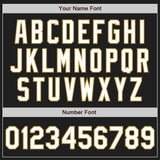 Custom Black Old Gold Pinstripe White Authentic Two Tone Baseball Jersey