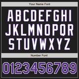 Custom Black Purple Pinstripe White Authentic Two Tone Baseball Jersey