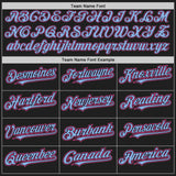 Custom Black Light Blue Pinstripe Pink Authentic Two Tone Baseball Jersey