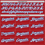 Custom Red Royal Pinstripe White Authentic Two Tone Baseball Jersey