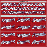 Custom Red Navy Pinstripe White Authentic Two Tone Baseball Jersey