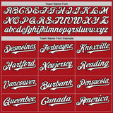 Custom Red Black Pinstripe White Authentic Two Tone Baseball Jersey