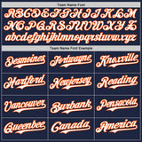 Custom Navy Orange Pinstripe White Authentic Two Tone Baseball Jersey