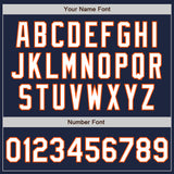 Custom Navy Orange Pinstripe White Authentic Two Tone Baseball Jersey
