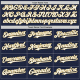 Custom Navy Old Gold Pinstripe White Authentic Two Tone Baseball Jersey