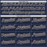 Custom Navy Cream Pinstripe Cream Authentic Two Tone Baseball Jersey