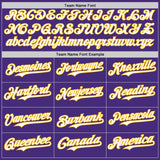 Custom Purple Gold Pinstripe White Authentic Two Tone Baseball Jersey